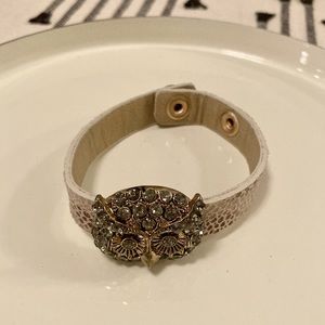 Owl Leather Cuff Bracelet